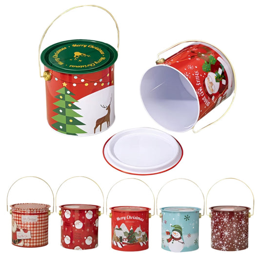 Świąteczne wiaderka na prezenty, upominki, słodycze -  ZESTAW 7szt