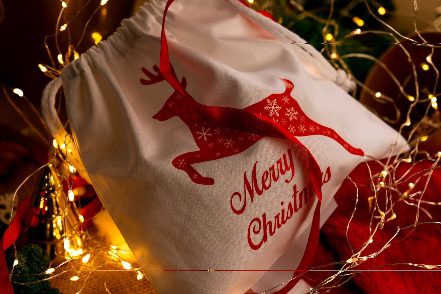 Christmas cotton bag 21cm x 20cm