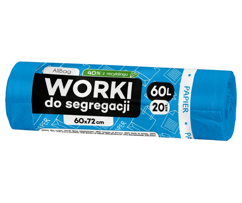 Worki na śmieci 60L niebieskie ALLBAG