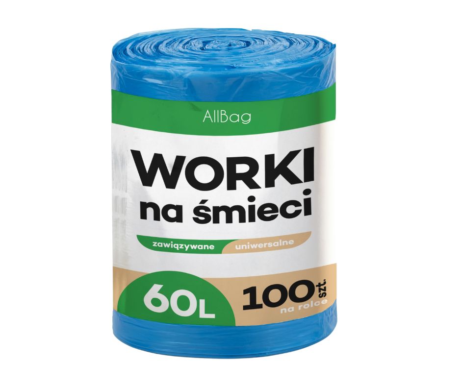 Worki na śmieci 60l 100szt NIEBIESKIE ALLBAG