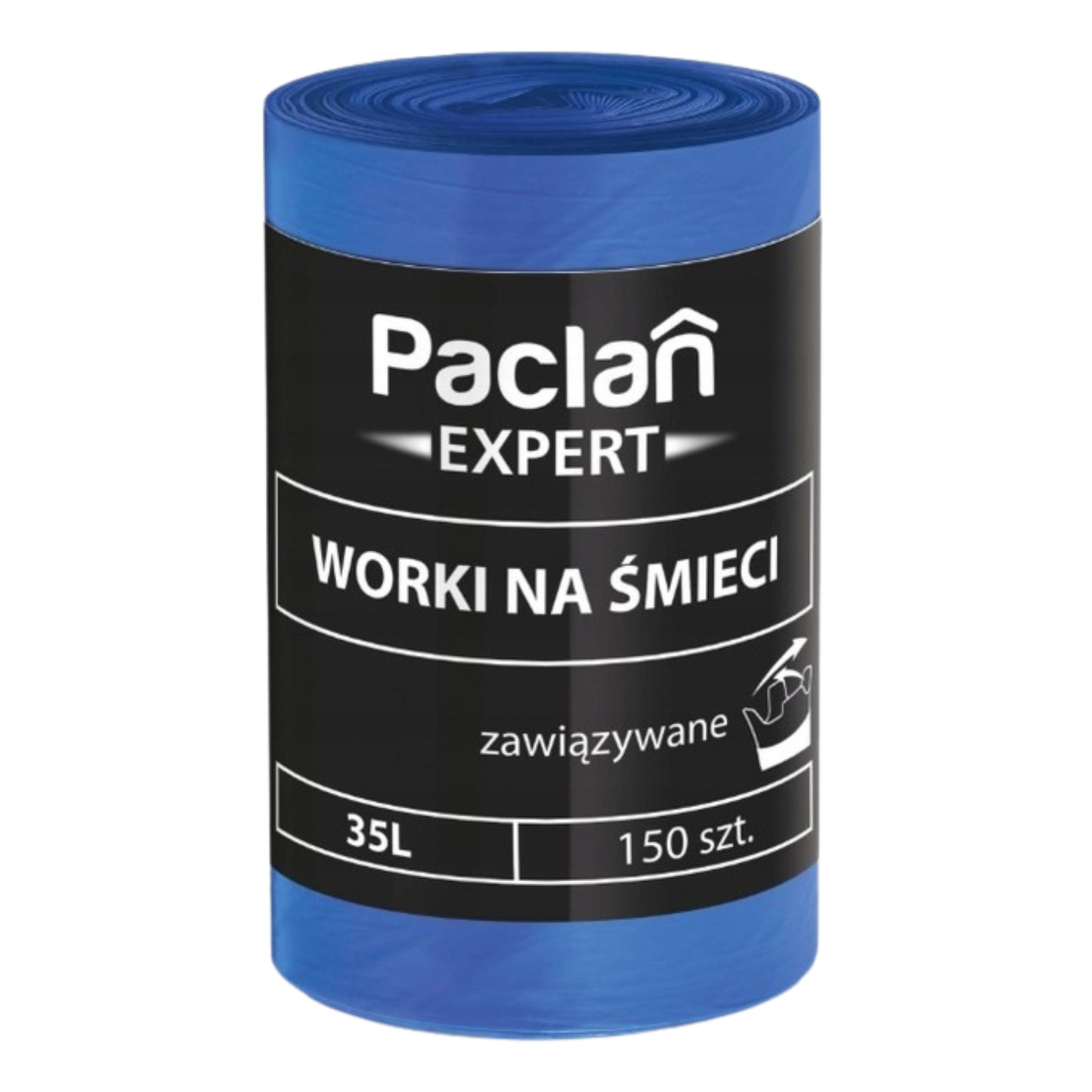 Worki na śmieci Paclan 35 litrów, niebieskie, wytrzymałe worki foliowe do odpadów – b2b allbab