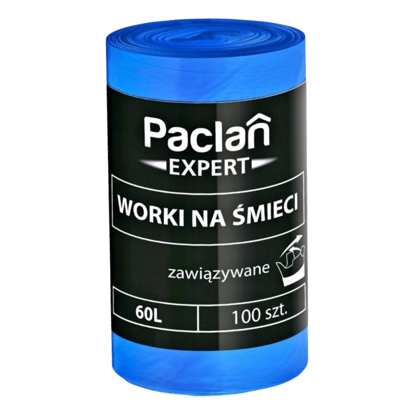 Worki na śmieci Paclan 60 litrów, niebieskie, mocne worki do selektywnej zbiórki odpadów – b2b allbag