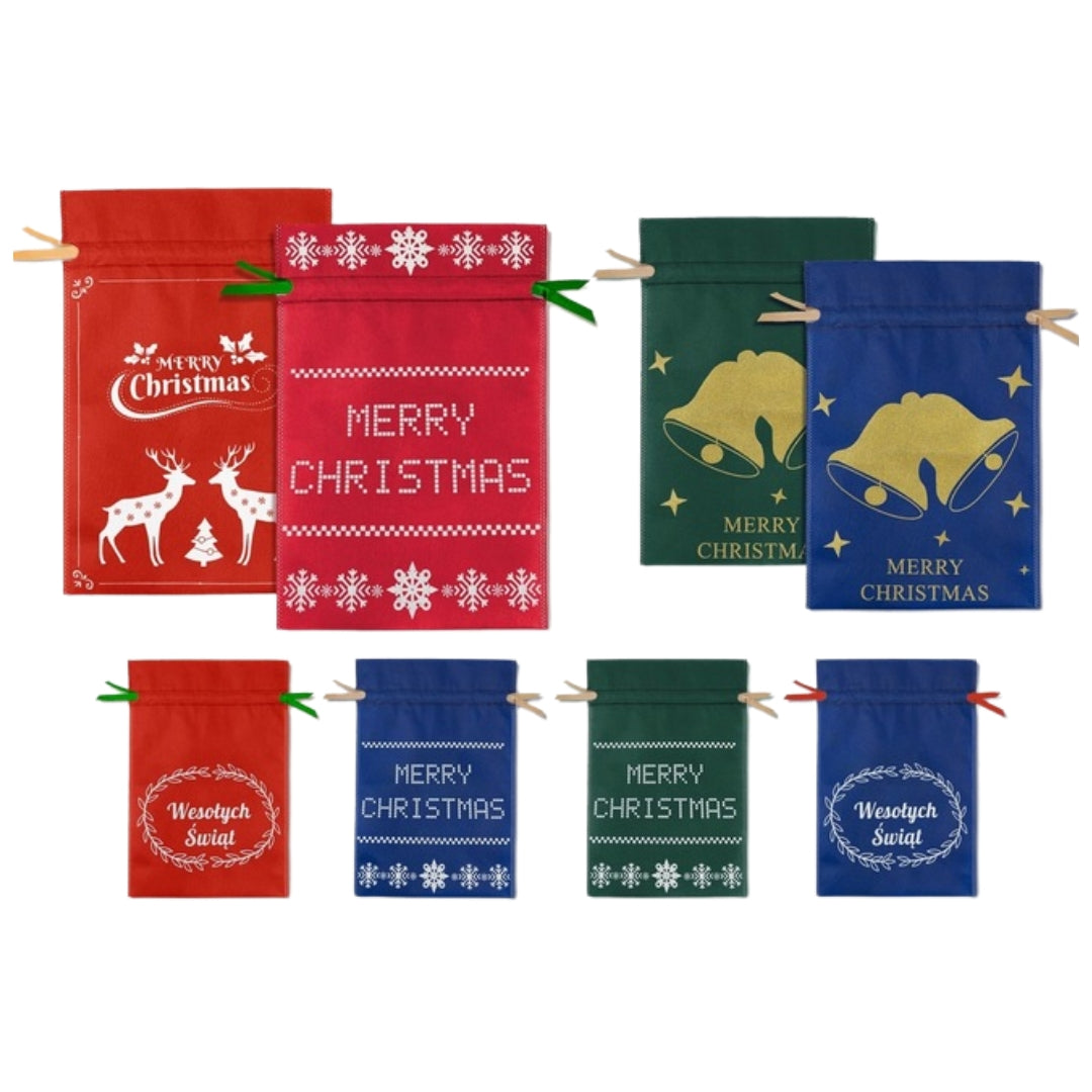 Christmas gift bags made of wigofil for gifts, eco-friendly
