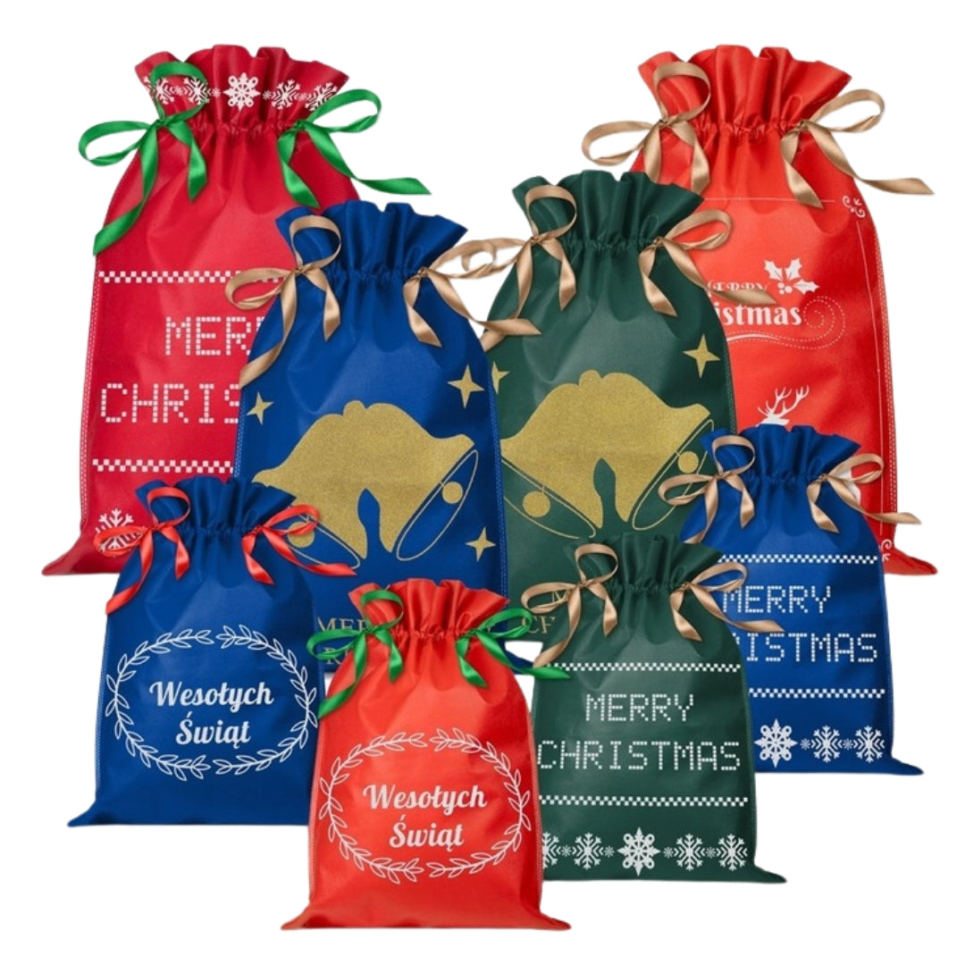 Christmas gift bags made of wigofil for gifts, eco-friendly
