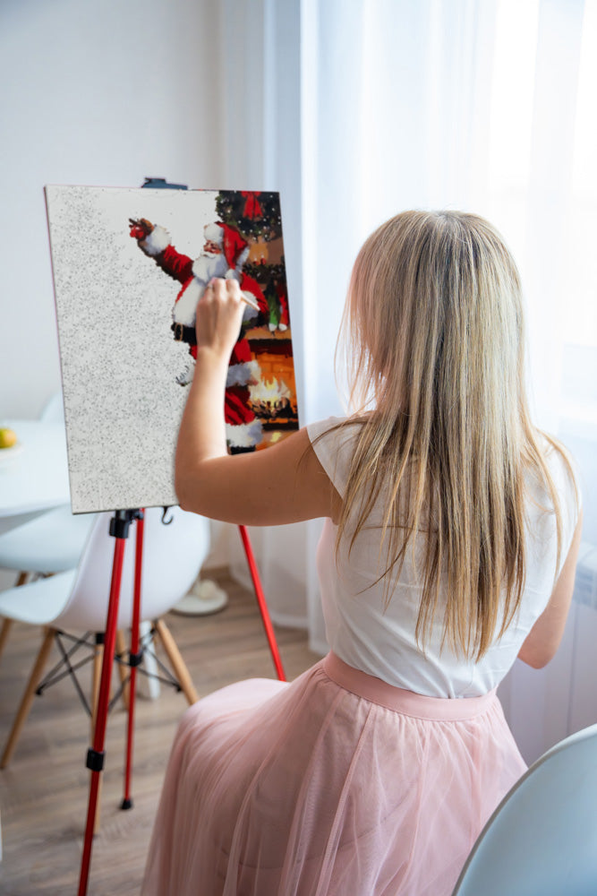 Malowanie po numerach "Święty Mikołaj" 40x50 cm + Rama, ŚWIĄTECZNE OBRAZY