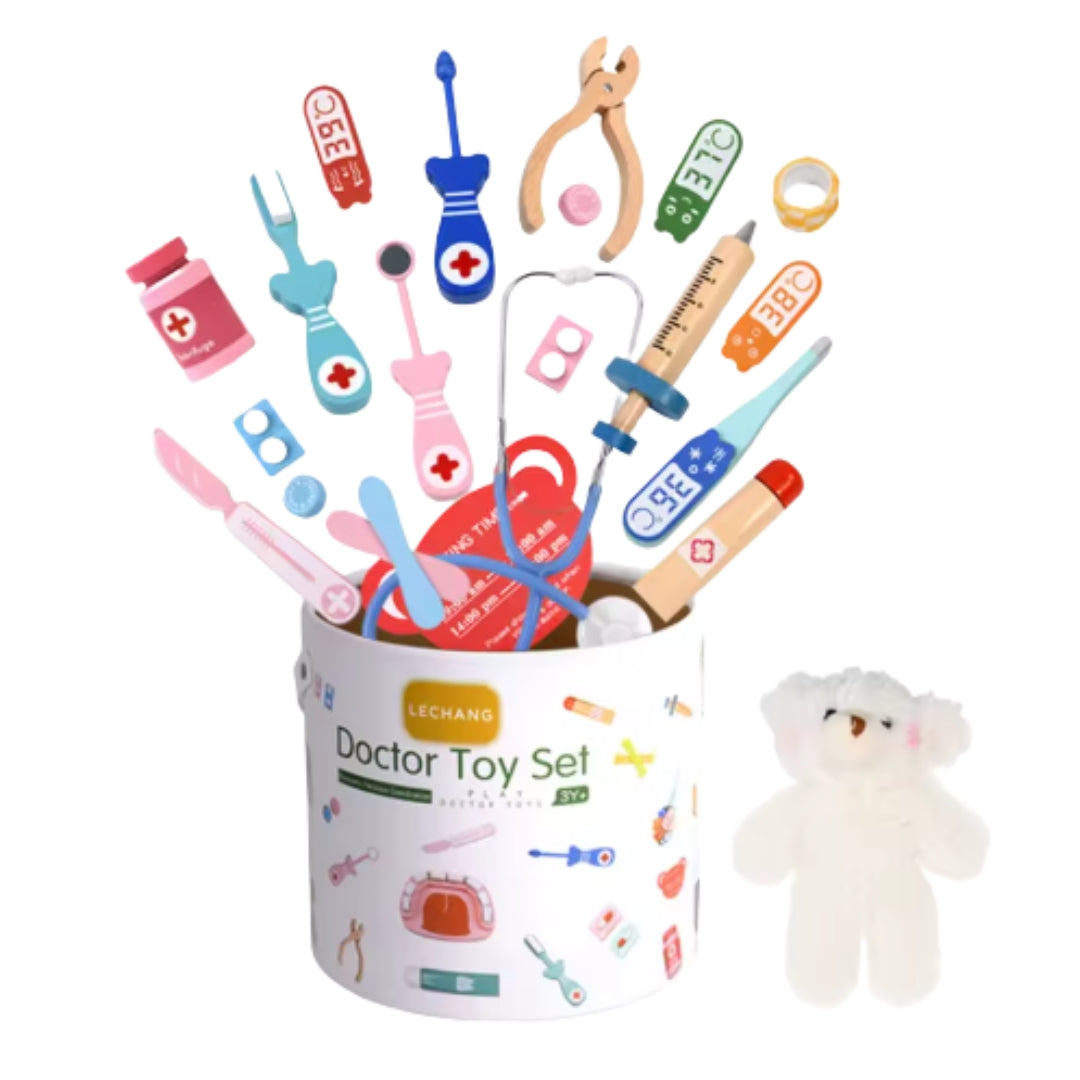 Zestaw lekarski dla dzieci - DREWNIANA ZABAWKA - ZABAWKA DLA DZIECI