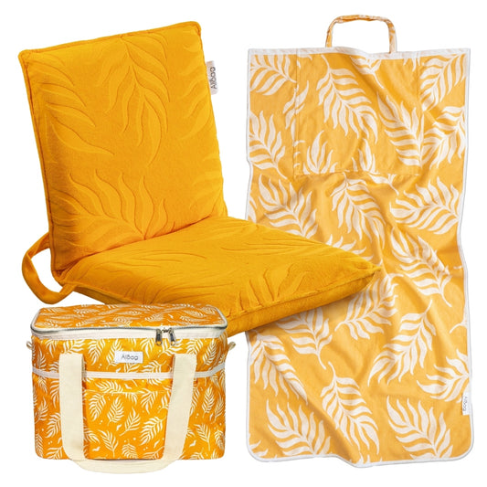 Zestaw wakacyjny leżak, ręczniko-torba, torba termiczna POMARAŃCZOWY