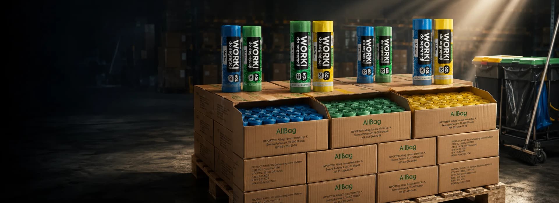 Worki na śmieci AllBag, hurtowo