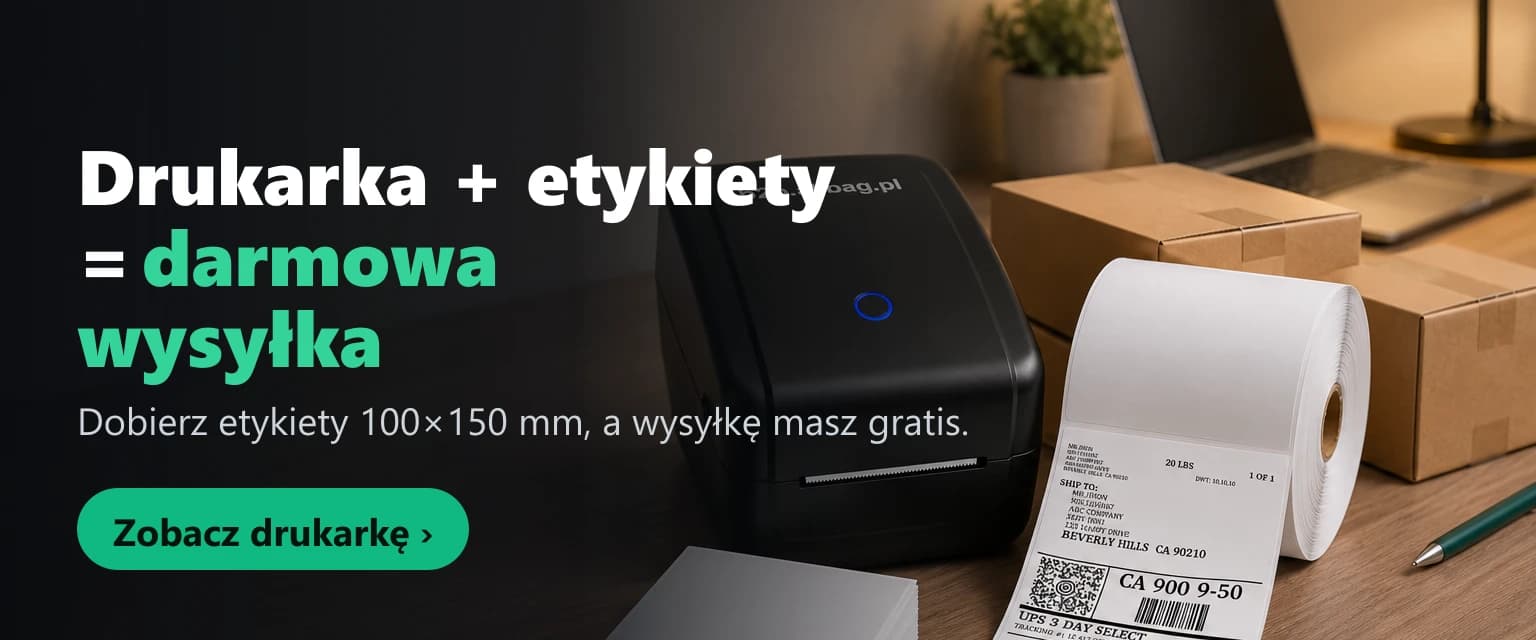 Promocja: etykiety termiczne 100x150 mm z drukarka w zestawie. Dobierz drukarke do etykiet, a wysylke masz gratis.