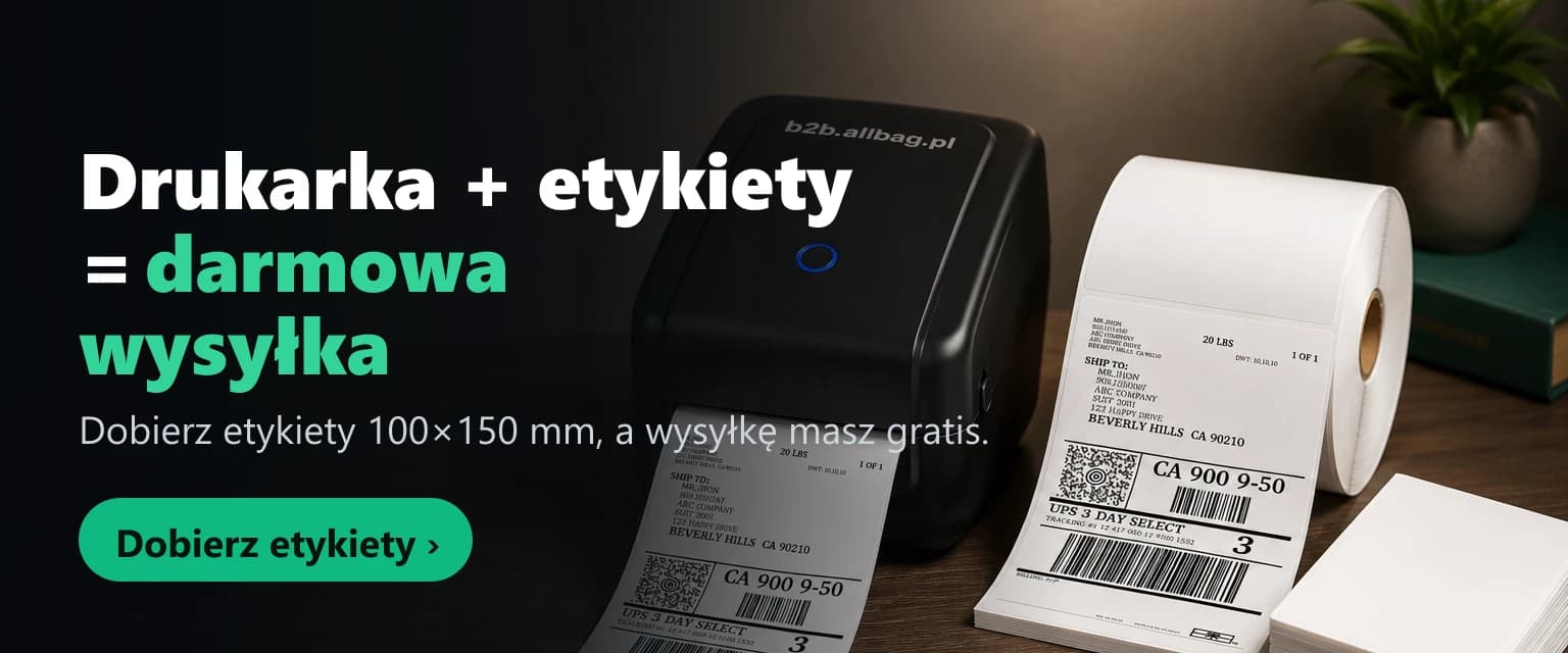 Promocja: drukarka termiczna z etykietami 100x150 mm w zestawie. Dobierz etykiety do drukarki, a wysylke masz gratis.
