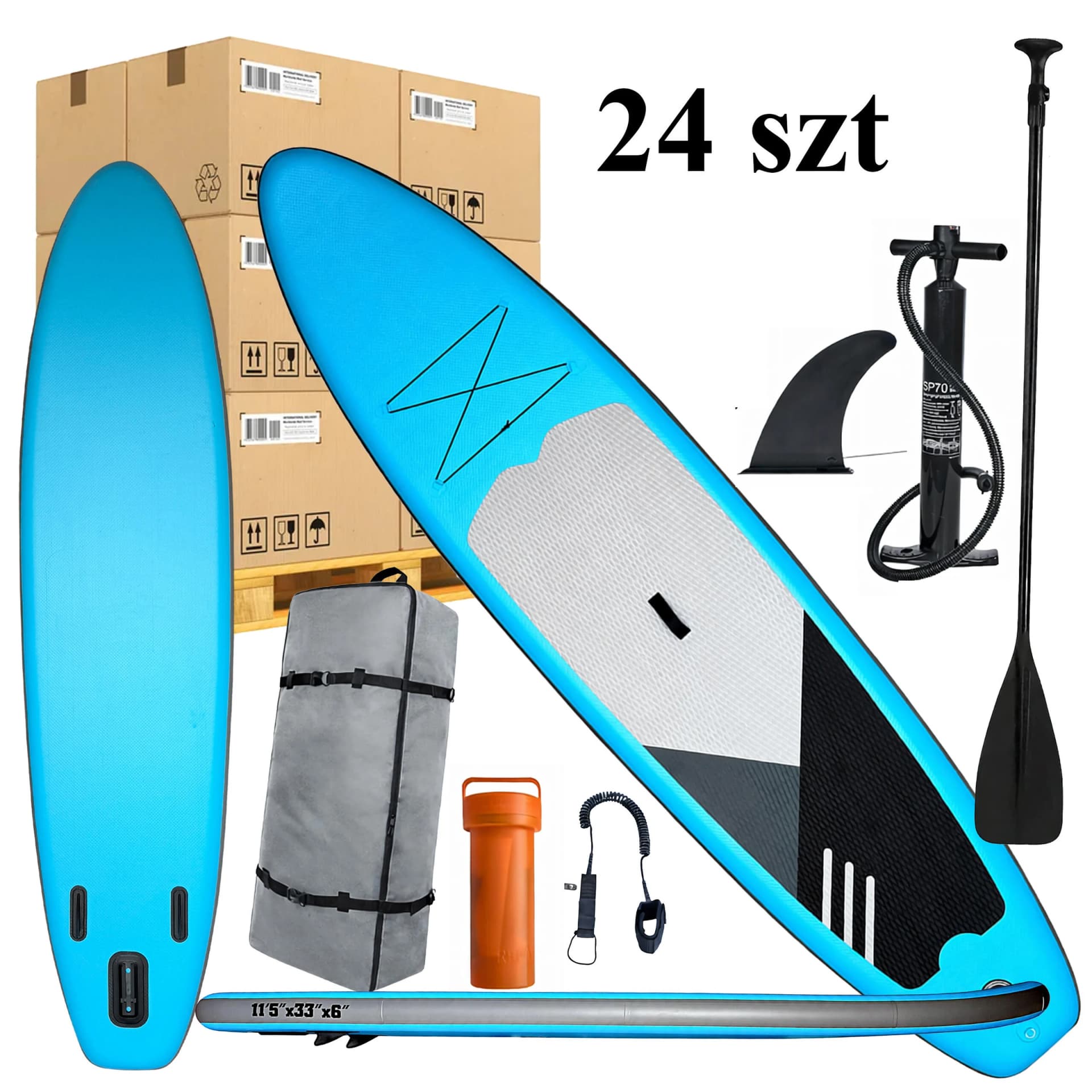 Paleta 24 sztuk desek SUP 350 cm z pełnym zestawem akcesoriów