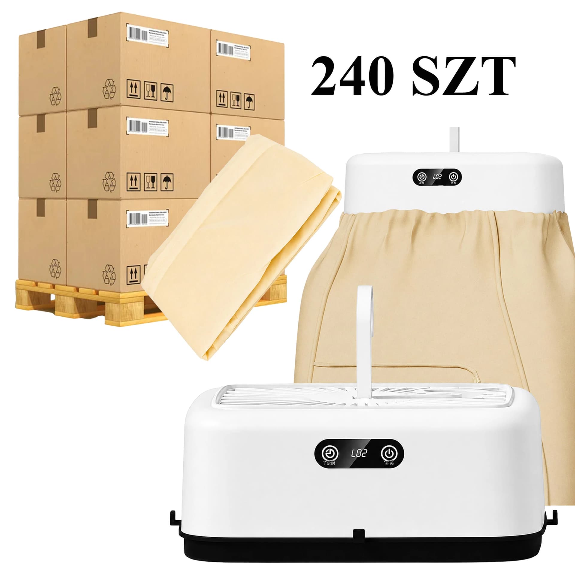 Paleta 240 sztuk suszarek elektrycznych w kartonach zbiorczych