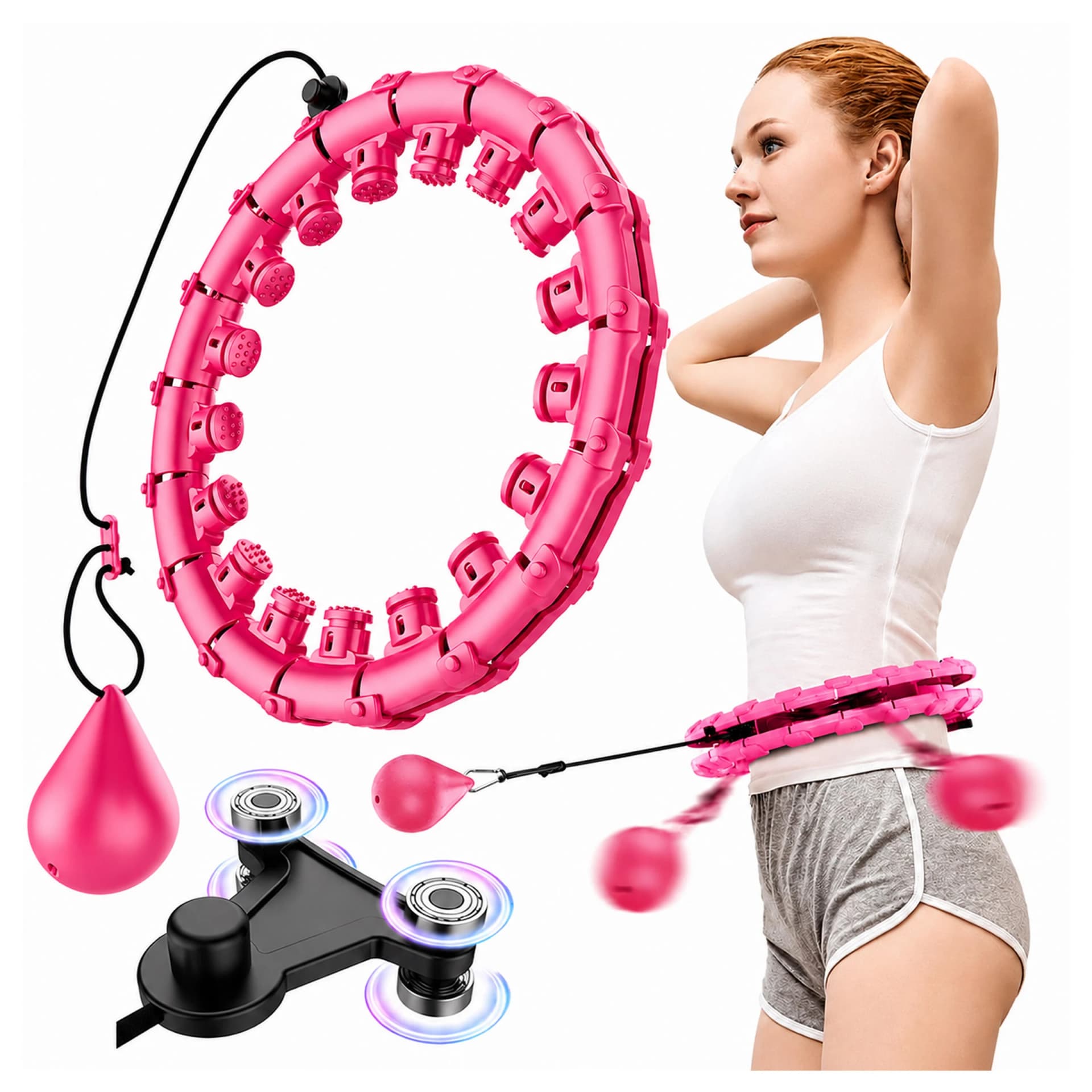 Hula hop z obciążeniem i wypustkami, składane, plus size (paleta 256 szt.)