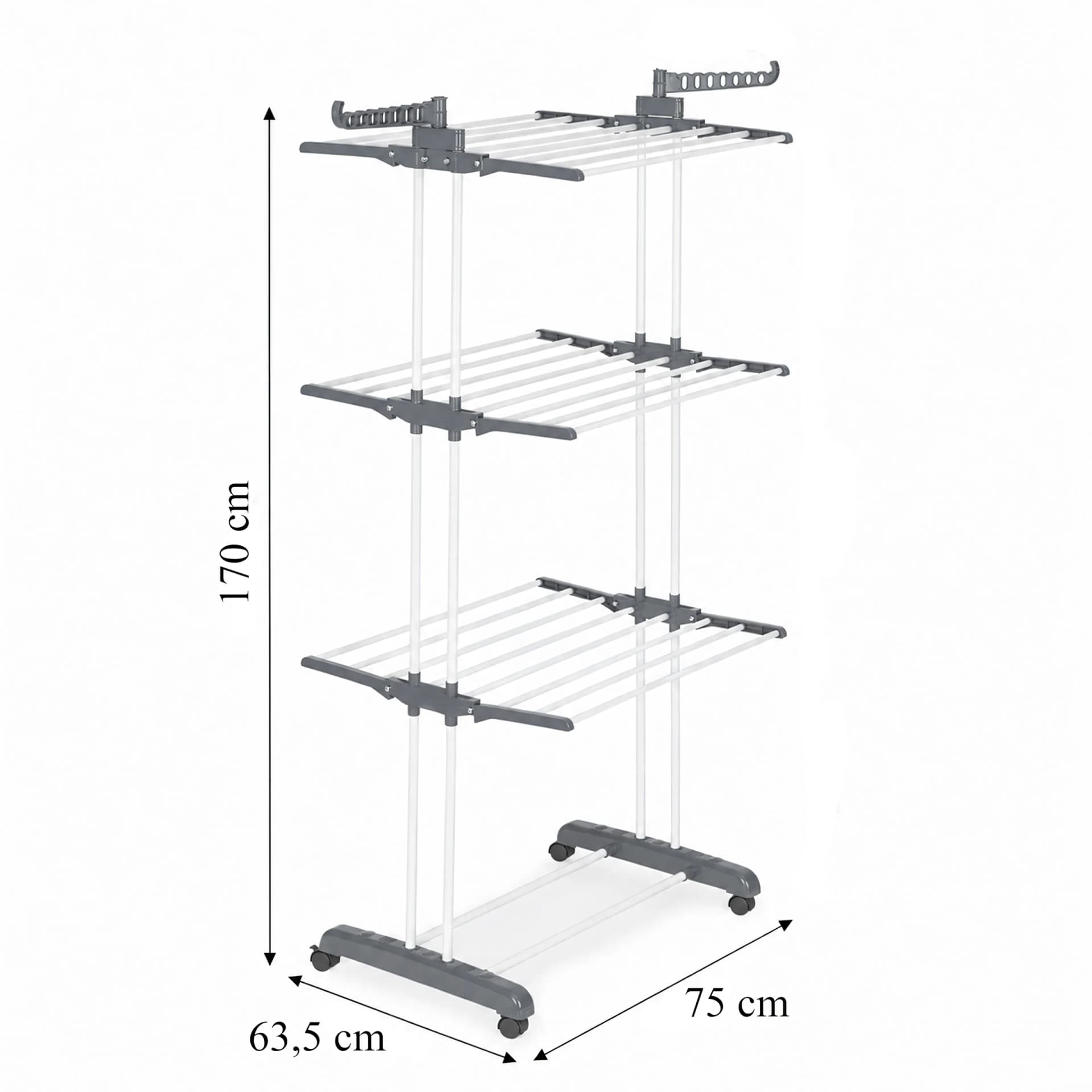 Suszarka na pranie XXL, stojąca, składana, do 50 kg, na kółkach (paleta 120 szt.)