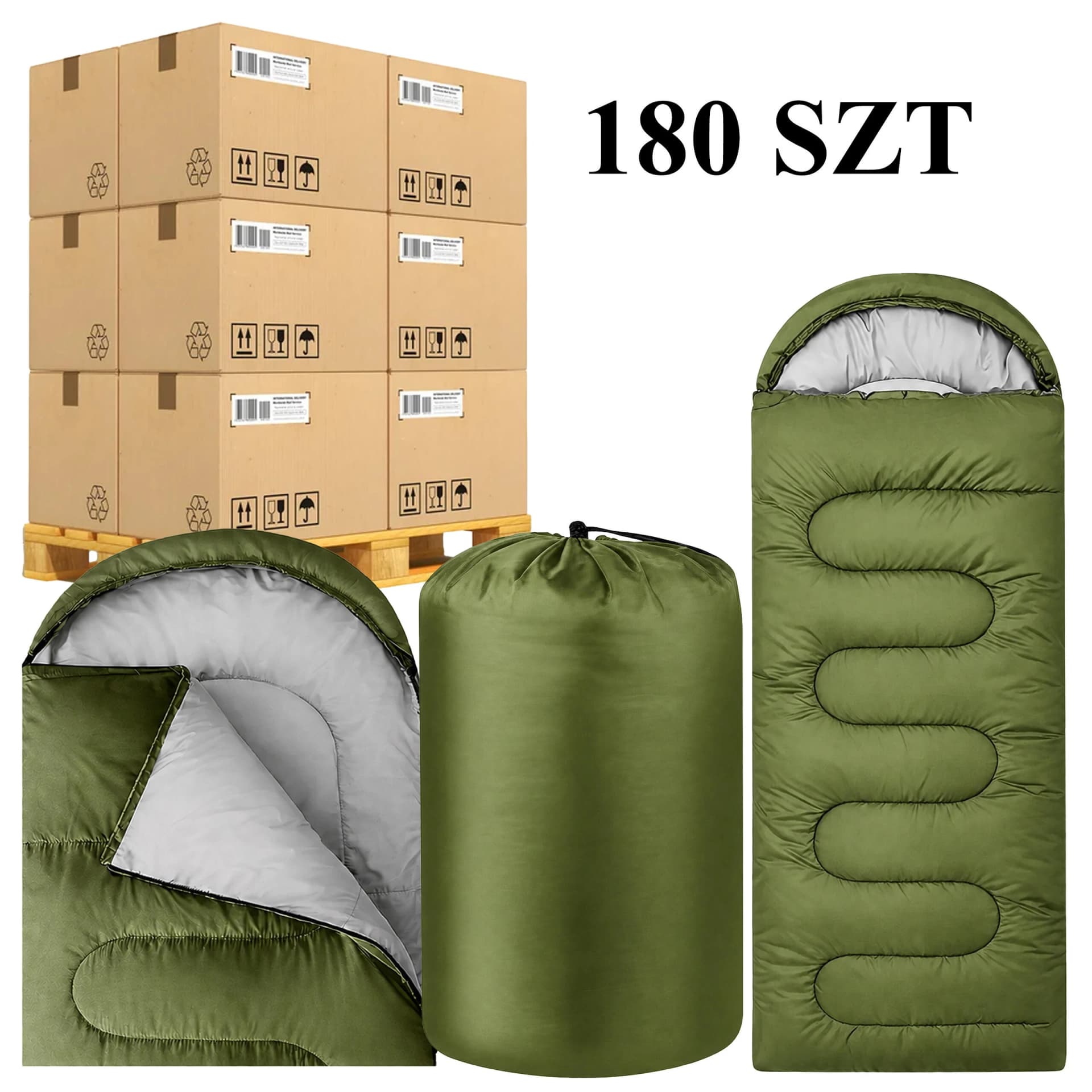 Śpiwór mumia zielony 210x70 cm, paleta 180 szt.: zdjęcie 16