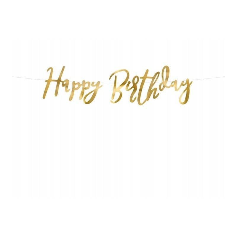 Girlanda Happy Birthday - baner urodzinowy w kolorze złotym lub różowego złota