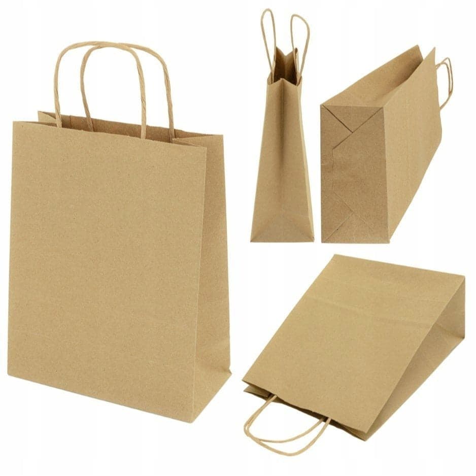Torba papierowa brązowa A5 18x8x22,5 cm - na prezenty, zakupy, na wynos - 25 sztuk