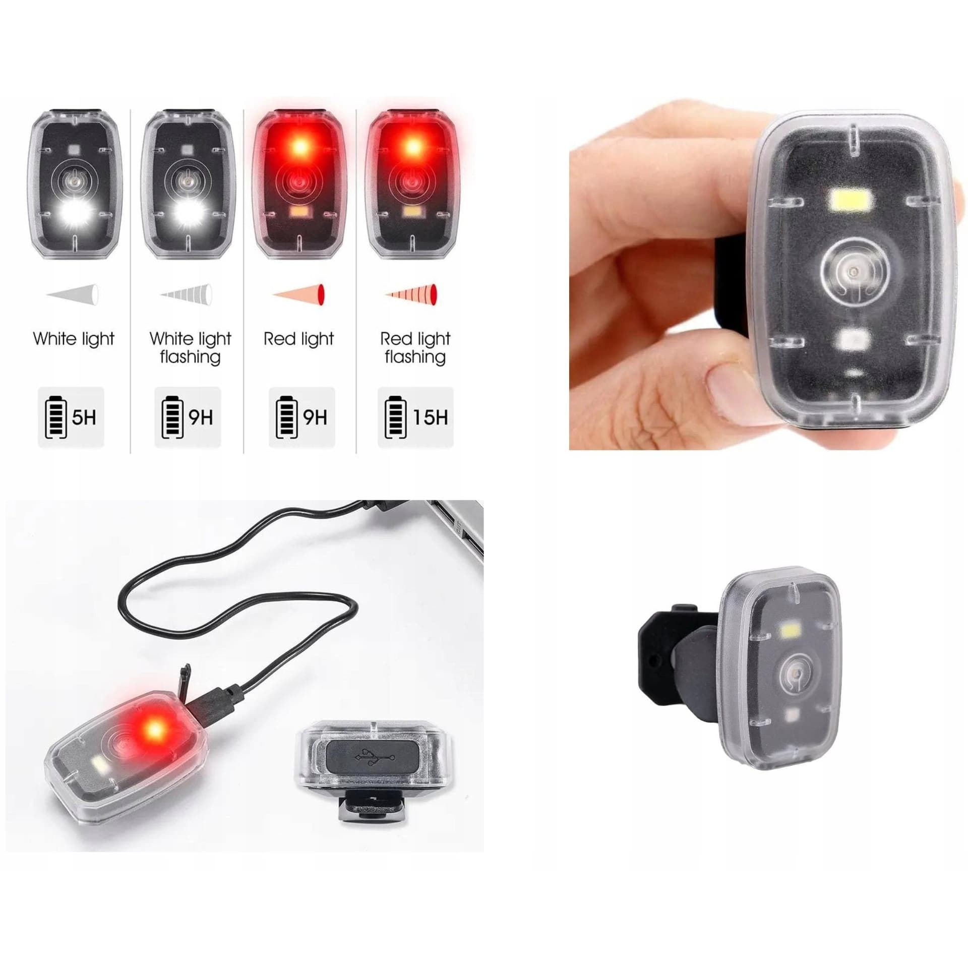 Lampki rowerowe LED USB - uniwersalne modele czołowe i obrotowe - wodoodporne