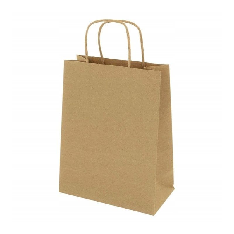 Torba papierowa brązowa A5 18x8x22,5 cm - na prezenty, zakupy, na wynos - 25 sztuk