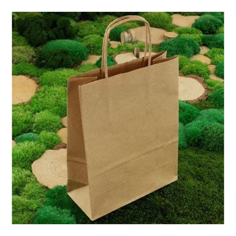 Torba papierowa brązowa A5 18x8x22,5 cm - na prezenty, zakupy, na wynos - 25 sztuk