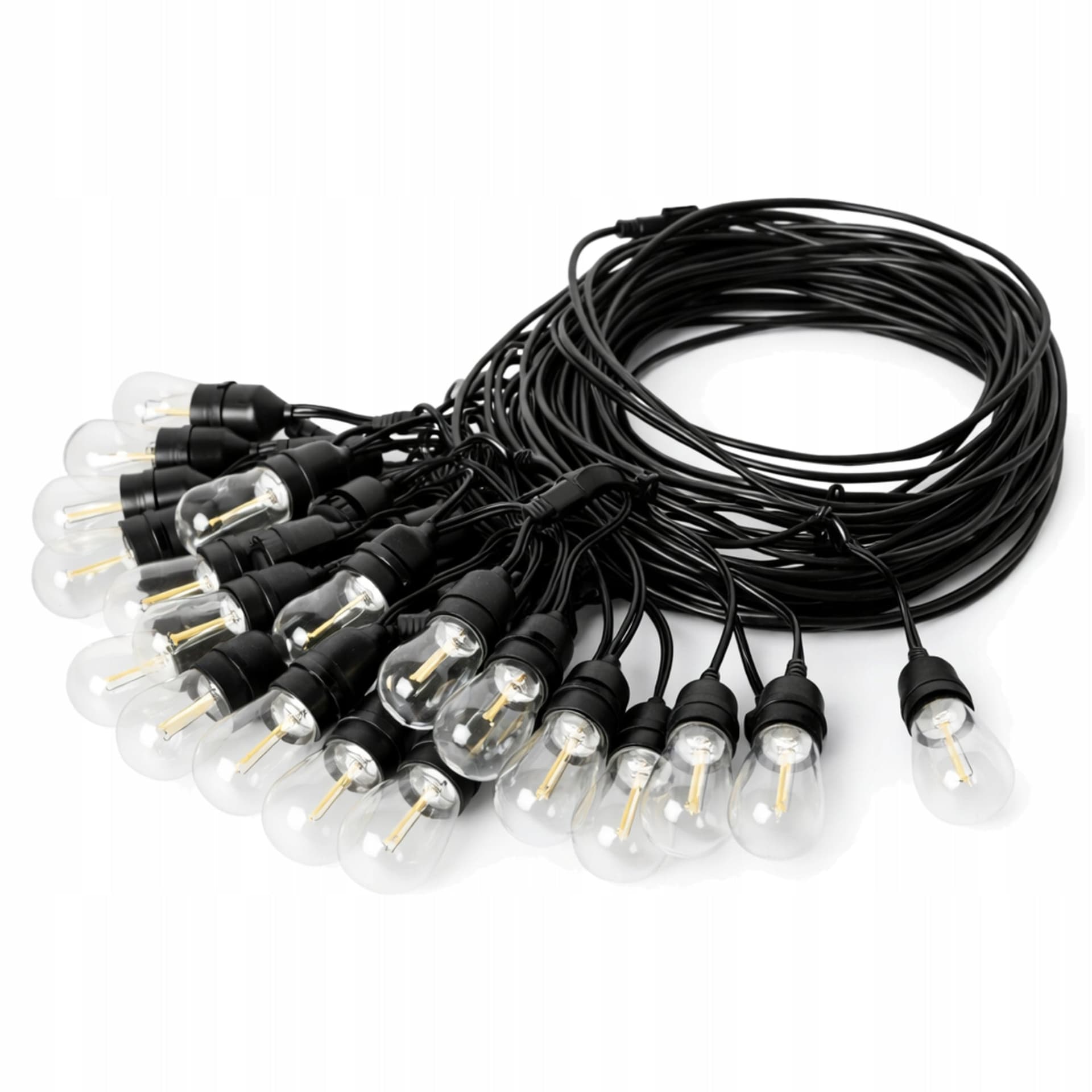 Girlanda ogrodowa 20 m 20 LED - LAMPKI ŚWIETLNE ZEWNĘTRZNE ŻARÓWKI OGRODOWE WODOODPORNE NA TARAS BALKON OGRÓD