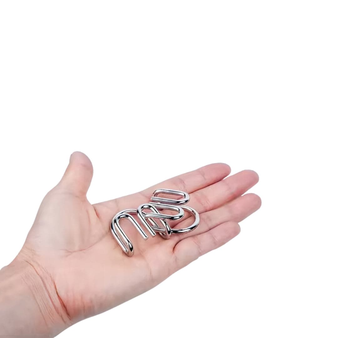 Metalowe puzzle, układanka, haczyki - łamigłówka zagadka logiczna