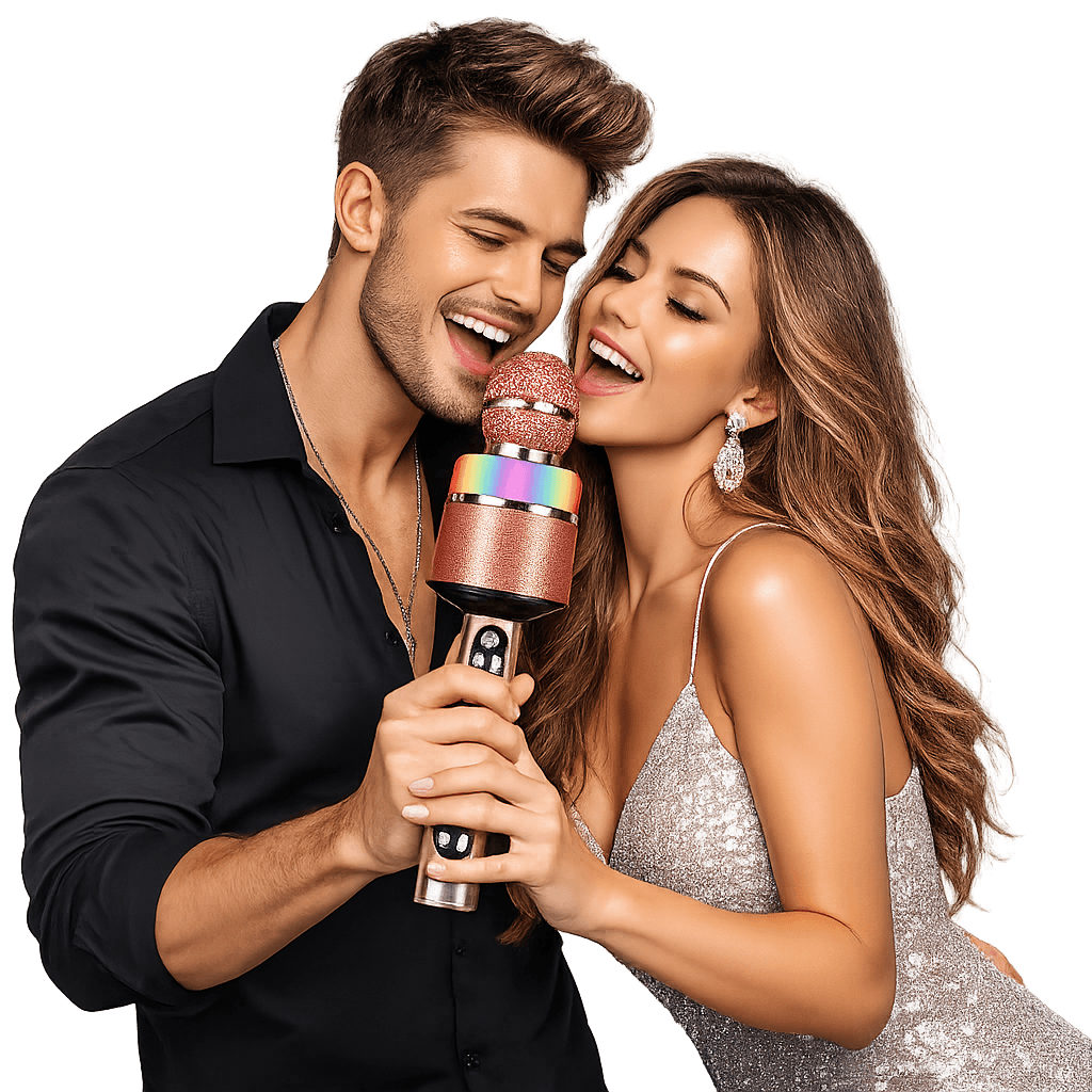 Bezprzewodowy mikrofon karaoke z głośnikiem Bluetooth – PRZENOŚNY, LED, DLA DZIECI