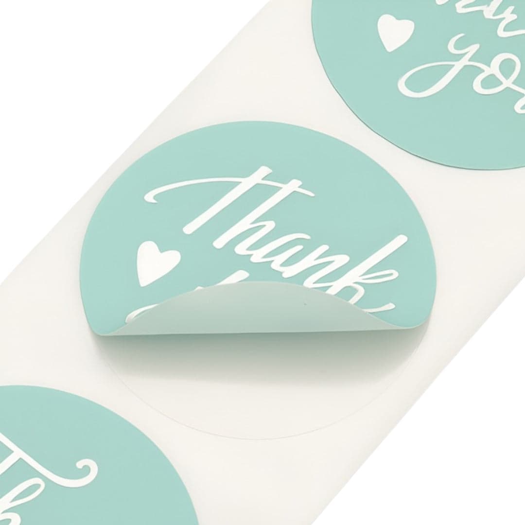 Naklejki na prezenty, upominki, pudełka - NALEPKI ŚWIĄTECZNE - "THANK YOU" - MORSKI KOLOR