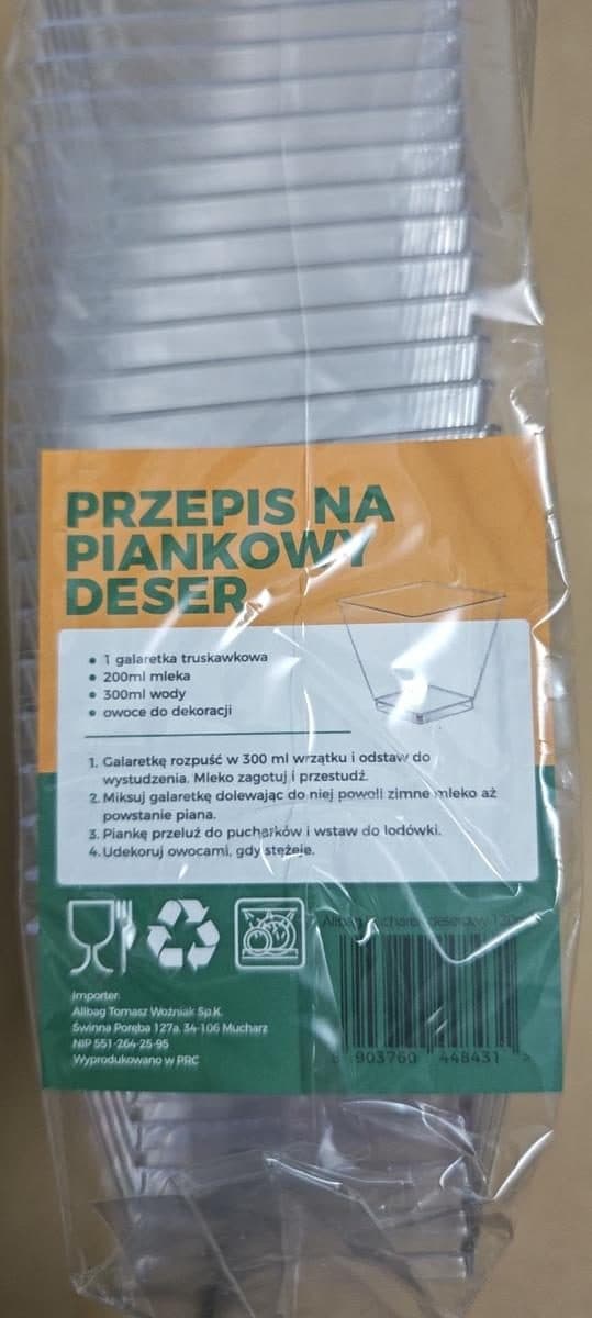 Pucharki deserowe 120ml wielorazowe, 50 sztuk