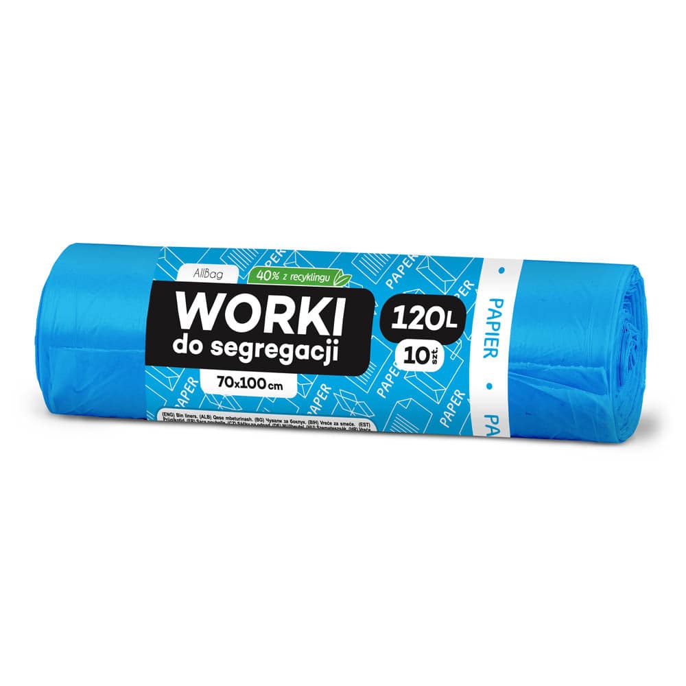 Worki na śmieci 120L niebieskie ALLBAG