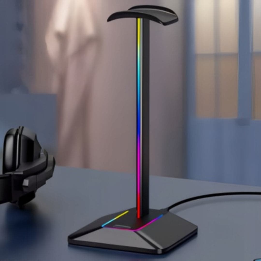 Gamingowy stojak uchwyt na słuchawki z podświetleniem RGB na biurko