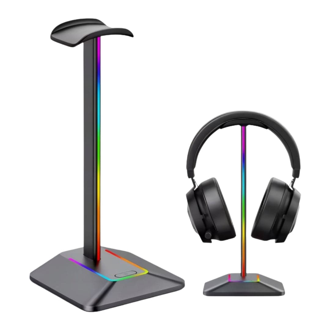 Gamingowy stojak uchwyt na słuchawki z podświetleniem RGB na biurko