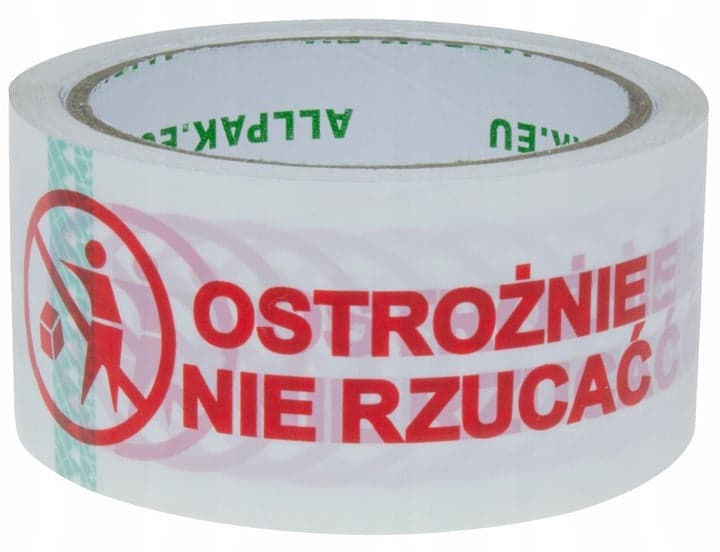 Taśma PAKOWA klejąca "OSTROŻNIE NIE RZUCAĆ"
