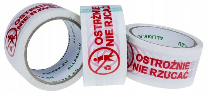 Taśma PAKOWA klejąca "OSTROŻNIE NIE RZUCAĆ"