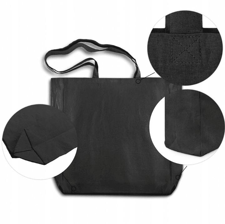 Torba bawełniana BARDZO POJEMNA 38cmx8cmx8cmx42cm CZARNA 220g ECO