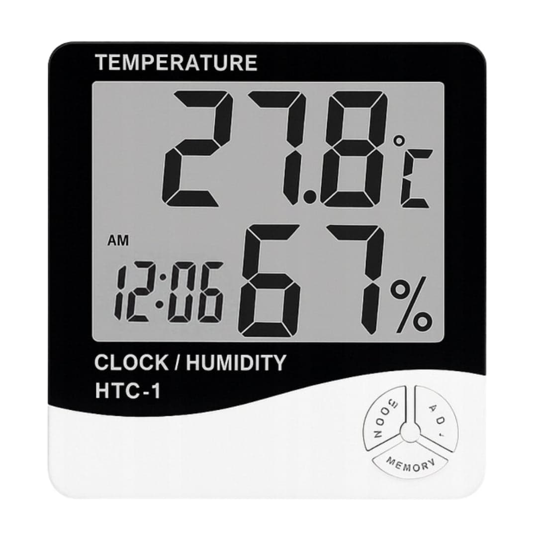 Stacja pogodowa - zegar z termohigrometrem LCD - czujnik temperatury, wilgotności, zegar
