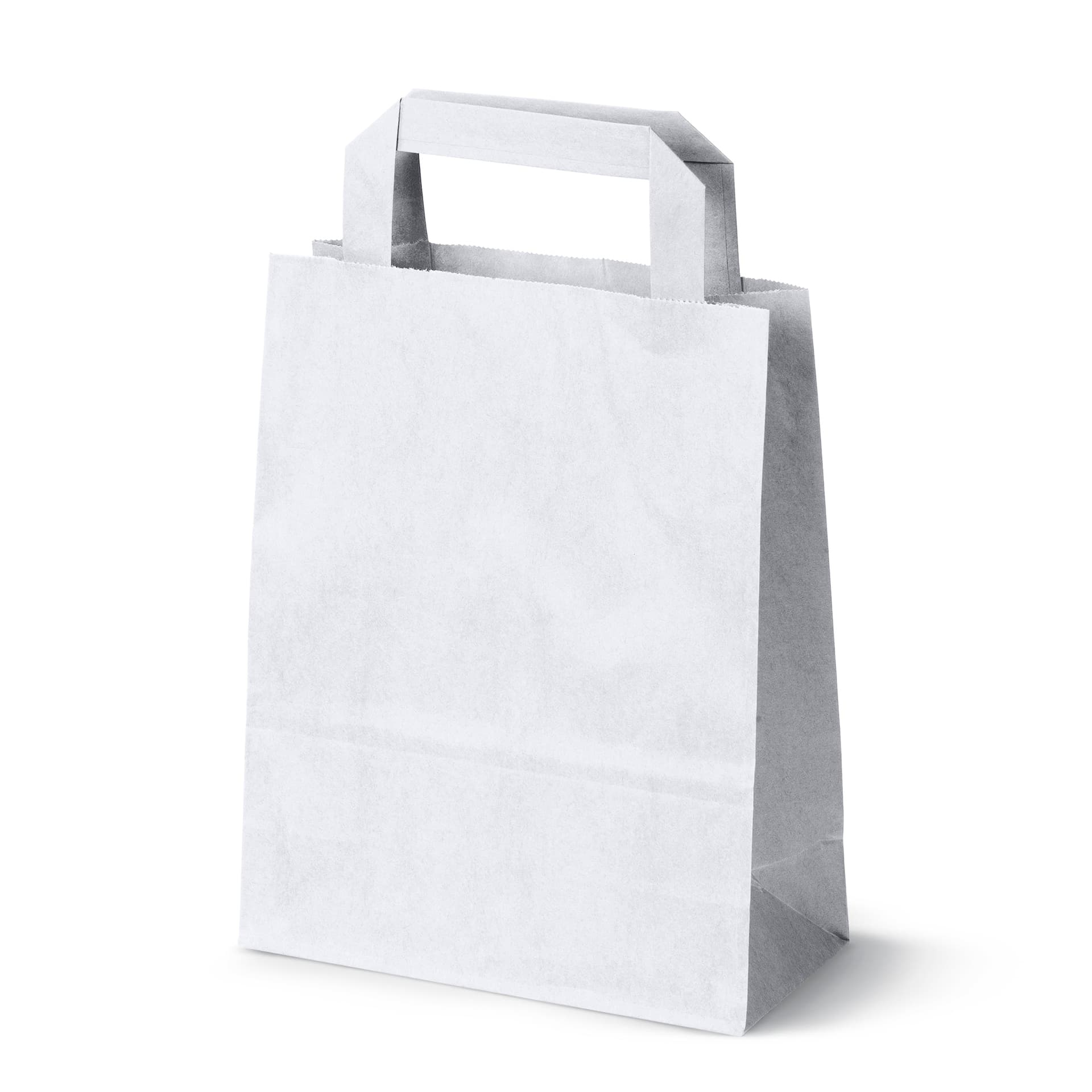 Torba papierowa 180x80x230mm z uchwytem płaskim BIAŁA