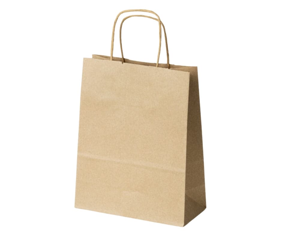 Torba papierowa 180x80x225mm z uchwytem skręcanym brązowa