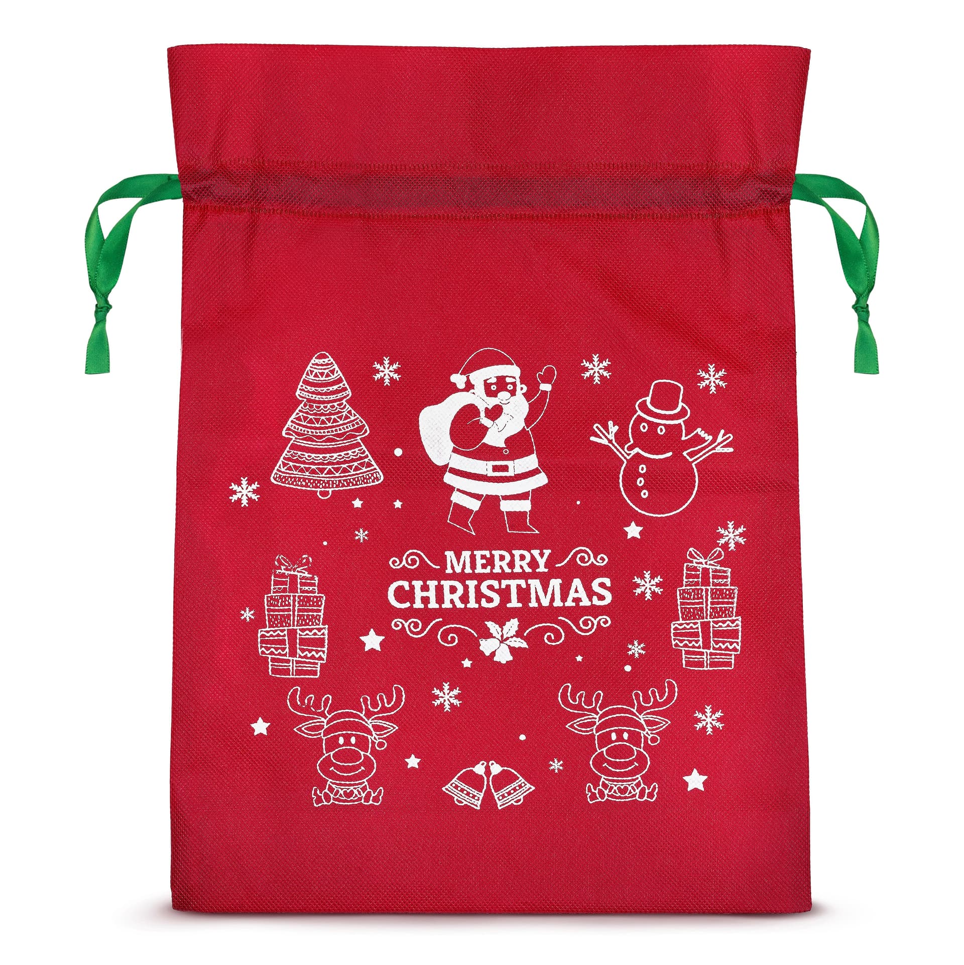 Świąteczny worek na prezent "Merry Christmas" czerwony