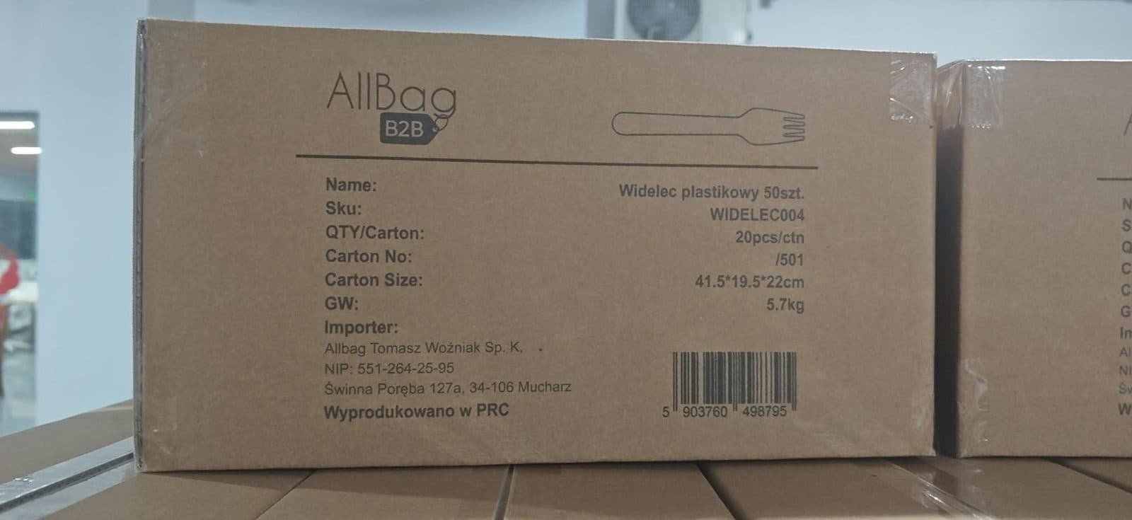 Widelce sztućce wielorazowe plastikowe grube 50szt