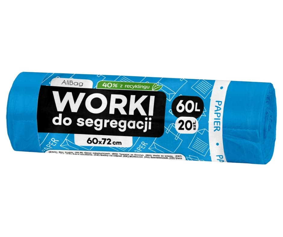 Worki na śmieci 60L niebieskie ALLBAG