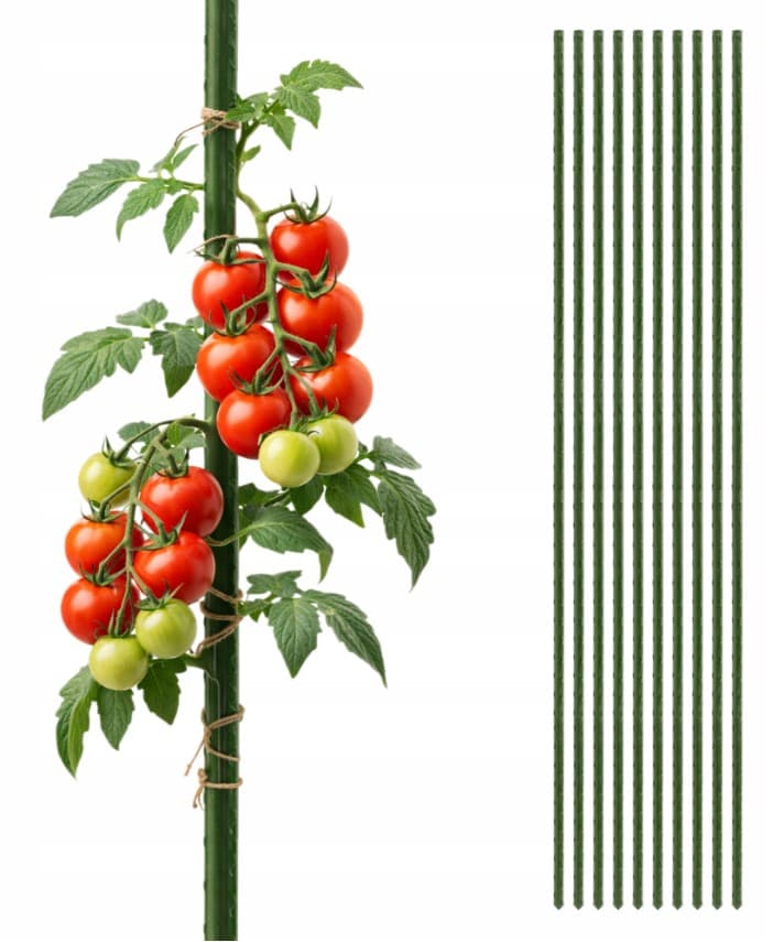 Podpory tyczki do pomidorów STALOWE powlekane 150 cm, 10 szt.