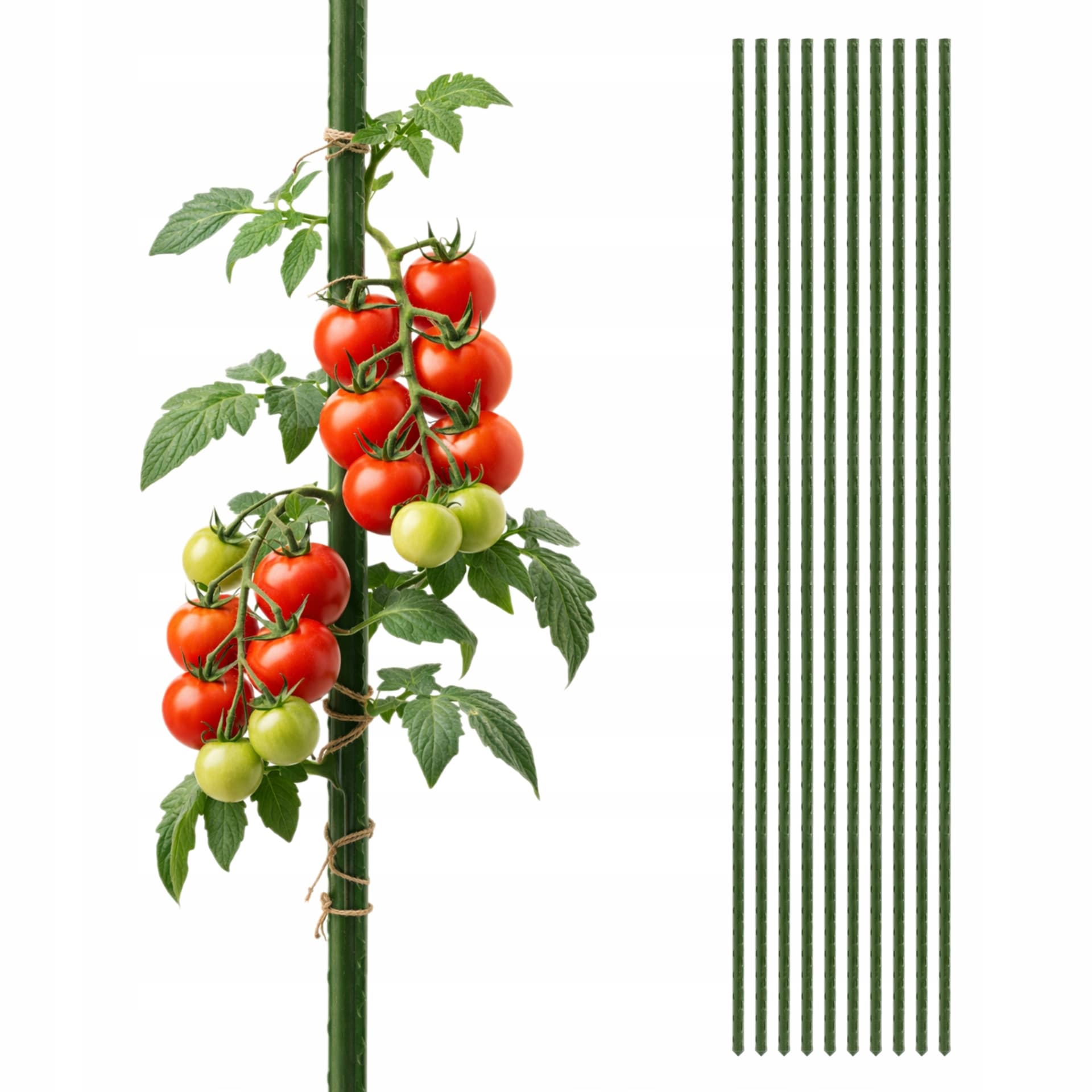 Podpory tyczki do pomidorów STALOWE powlekane 150 cm, 10 szt.