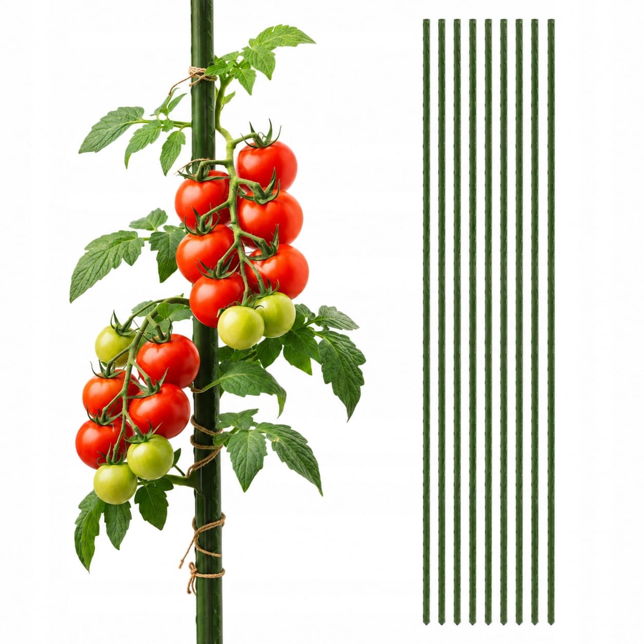 Podpory tyczki do pomidorów STALOWE powlekane 150 cm, 10 szt.