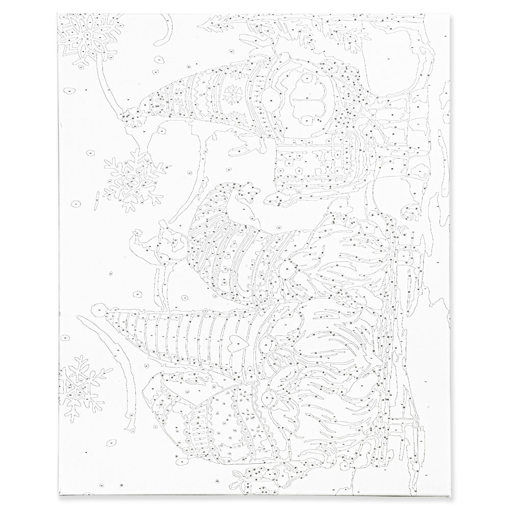 Malowanie po numerach "Świąteczne skrzaty" 40x50 cm + Rama, ŚWIĄTECZNE OBRAZY