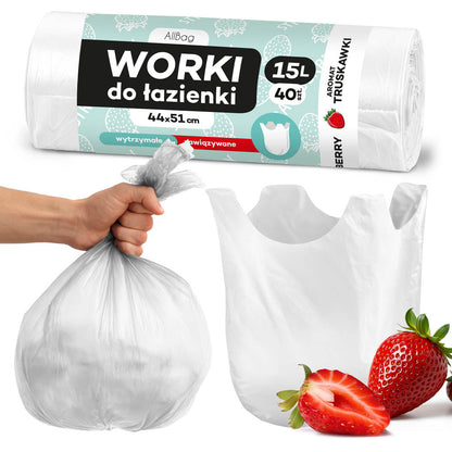 Zapachowe worki na śmieci 15L białe ALLBAG
