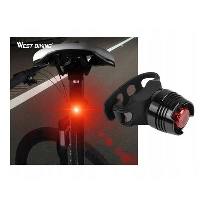 Tylna lampka rowerowa LED West Biking - okrągła z czerwonym światłem - na baterie