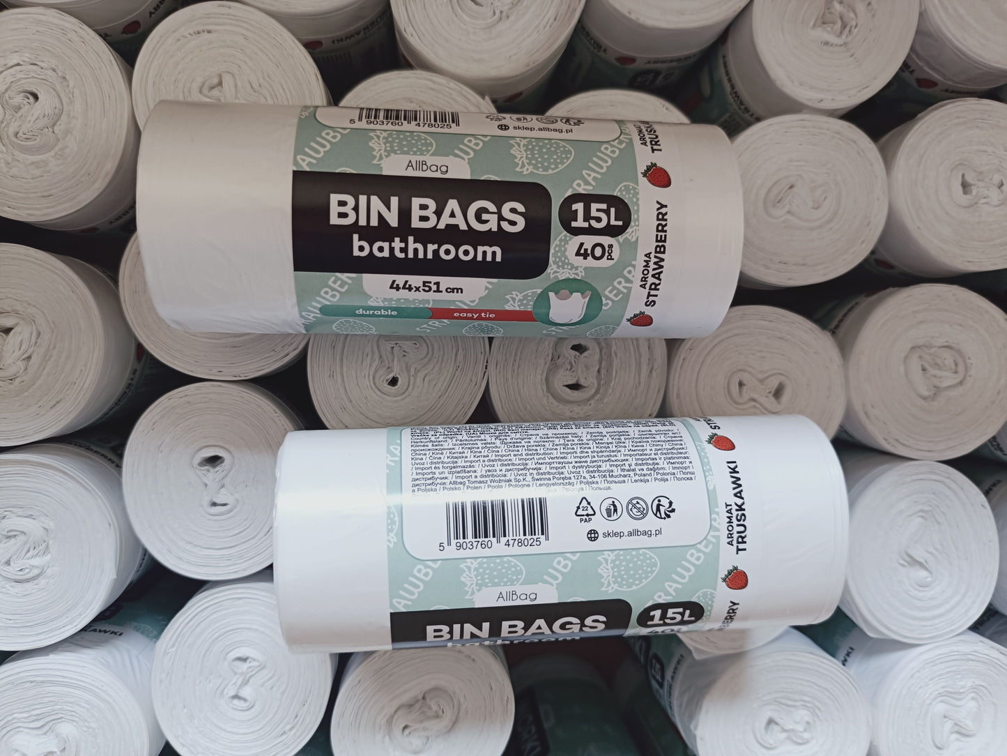 Zapachowe worki na śmieci 15L białe ALLBAG