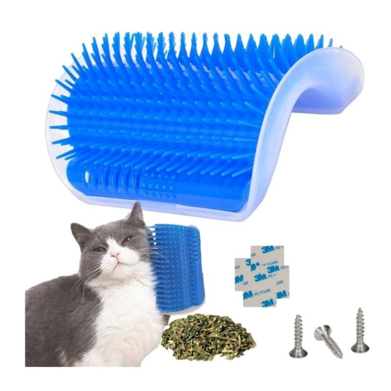 Drapak narożny dla kota - szczotka do drapania z kocimiętką - przyjazna dla mebli