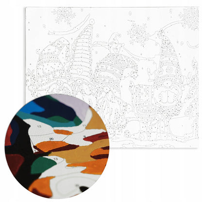 Malowanie po numerach gnomy 40x50 cm – kreatywna zabawa w domu